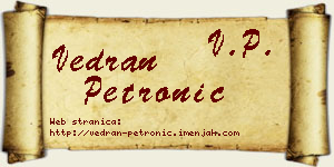 Vedran Petronić vizit kartica